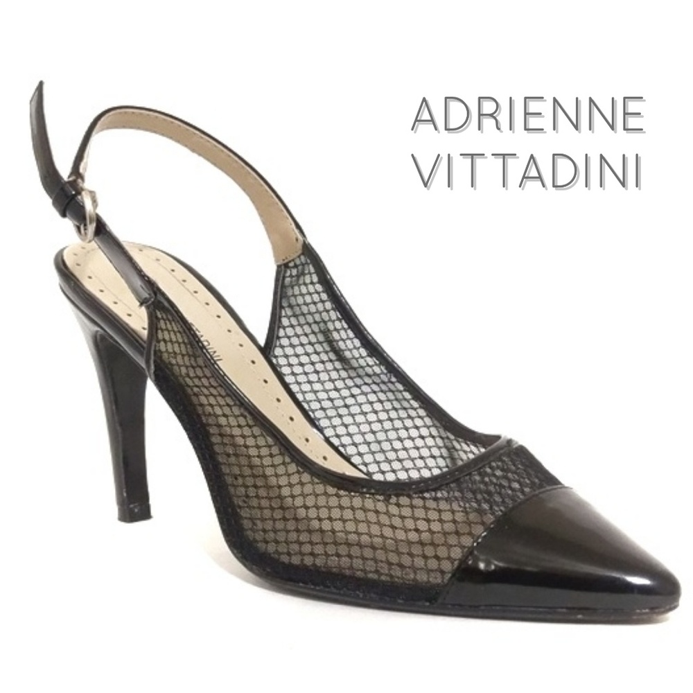 Mesh Patent Leather Slingbacks EUC